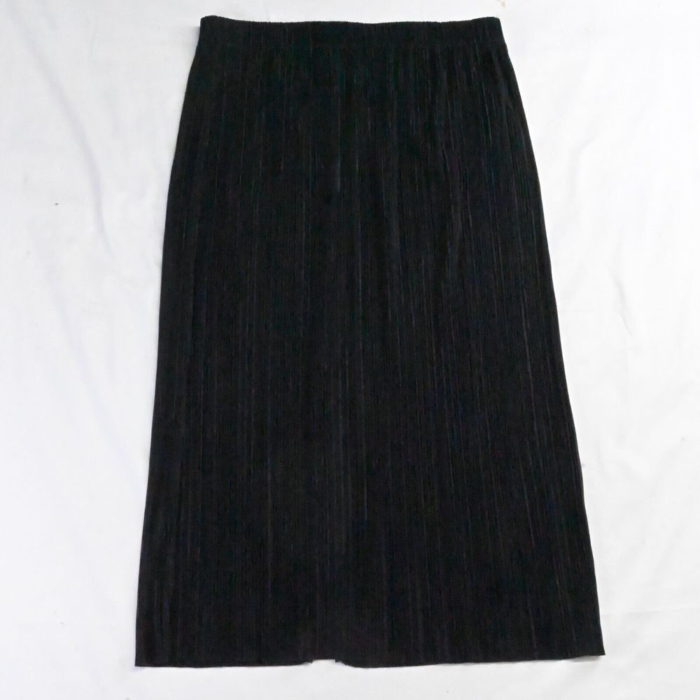 Weekday Womens Size Medium Black Ribbed Pull On Midi‎ Modest Long Stretch Skirt